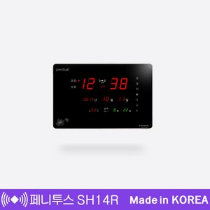 국산 페니투스 디지털벽시계 가로형(소) SH14R 425X295mm 온도음력요일표시