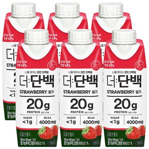 빙그레 더단백 드링크 딸기, 250ml, 6개