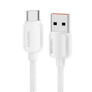 Essage USB C타입 고속 충전 케이블, 2개, 흰색, 2m