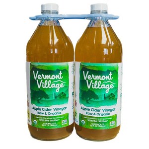 Poduct of Vemont Village Raw Oganic Apple Cide Vinega 버몬트 빌리지 생 유기농 사과 사이다 식초 제품 2팩/32온스 [비즈, 1개, 907g