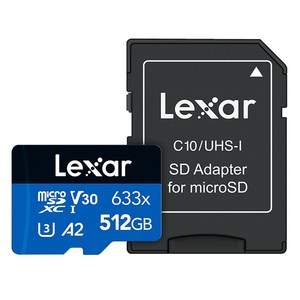 렉사 하이퍼포먼스 microSDXC 메모리카드 UHS-I 633x, 512GB, 1개