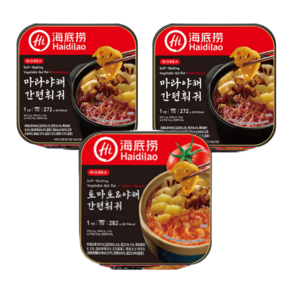 하이디라오 마라야채&토마토야채 간편훠궈 즉석요리, 3개, 272g