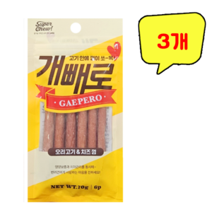 슈퍼츄 개빼로 오리고기 치즈껌, 70g, 3개