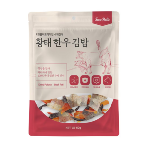 후코홀릭 황태 한우 김밥, 혼합맛(황태/소고기), 60g, 1개