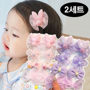 은꽃밴드 [1+1] 유아 토끼 머리핀 16p 세트 바니 헤어핀