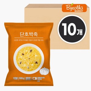 새싹푸드 단호박죽 500g 냉장 간편죽 건강 영양식 아침 식사대용 파우치 죽 간식 대용량 업소용 식당용, 10개