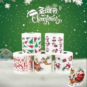 인쇄 종이냅킨 티슈 롤 화장지 산타 귀여운 새해 선물 냅킨, Chistmas Tee, 1개