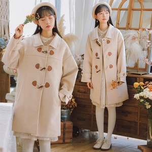 FANSYLI 가을 겨울 떡볶이 모직 코트 패션 하프롱 순색 모직 외투 여성 고급 오버핏 통근 코트 X2410O834