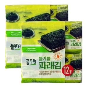 풀무원 들기름 파래김 12봉, 60g, 2개