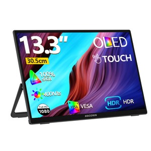 BSCONN 베쓰콘 13.3인치 OLED FHD HDR 리얼터치 IPS 휴대용 DEX 포터블 모니터, M13, 30.5cm