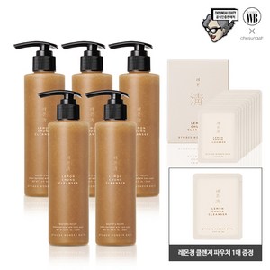 [KT알파쇼핑]조성아 레몬청 클렌저200ml x 5개+트래블 파우치3ml x10매+무료체험 1매, 5개