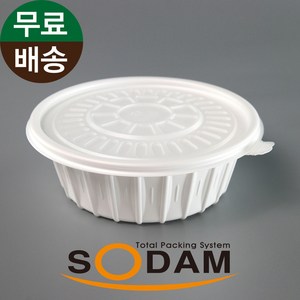 콤콤용기 FP 195파이 냉면/칼국수(소) 백색 / 400개 세트 / 1100ml 소담팩