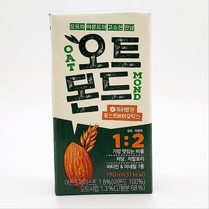 롯데칠성 오트몬드 저당 저칼로리, 190ml, 24개