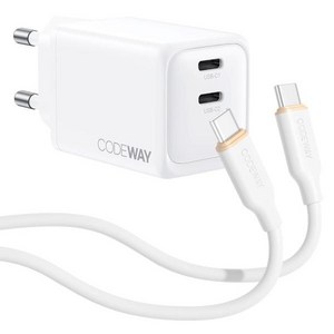 [CODEWAY] [ 충전패키지 ] 45W 충전기 + C to C 100W 고속 충전케이블 VN745W-C12 [크림화이트/1.2m], 1.2m, 1개