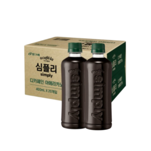 빙그레 아카페라 심플리 디카페인 아메리카노, 400ml, 20개