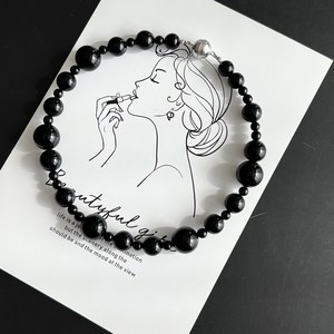 퐁당퐁당 오닉스 목걸이 Pongdang Onyx Necklace Silve 925