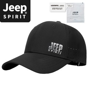 JEEP SPIRIT 스포츠 캐주얼 야구모자 CA0615 + 전용 포장, 블랙, 1개