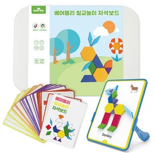 베어블리 자석 칠교놀이 탱그램 워크지 퍼즐 128pcs, 128피스, 1세트