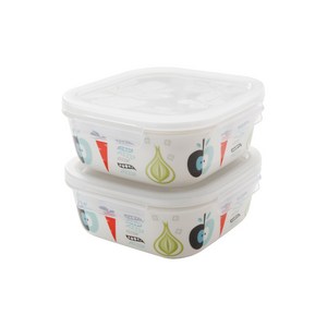 젠한국 런치 ISAK 정사각 밀폐용기 670ml 2p 세트, 1세트, 단품