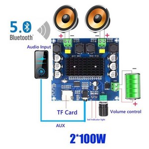 자체 앰프보드 100w 블루투스 5.0사운드 스테레오 스피커, 1개