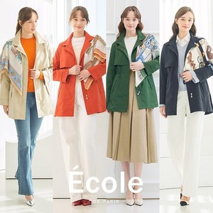 [쇼핑엔티] 25SS 에꼴드파리 트렌치코트+스카프, 그린/55, 1개, 그린