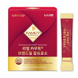 캐나다산 골드 카무트 브랜드밀 함유 효소 30포 뉴트리맵 식약청 HACCP 인증 정품 곡물 발효 탄수화물 단백질 분해, 3박스, 90g