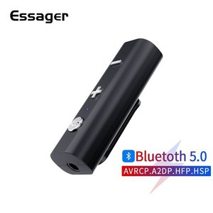 Essage-블루투스 5.0 수신기 3.5mm 잭 이어폰 무선 어댑터 블루투스 Aux 오디오 음악 송신기 헤드폰, 01 Bluetooth v5 0