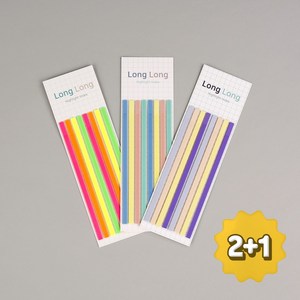 [슈퍼쌤] 롱롱 하이라이트 인덱스2+1, 파스텔 + 형광 + 바이올렛, 160개입, 3개