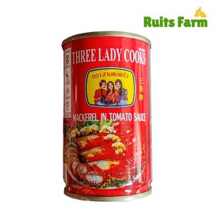[루츠팜] 태국 고등어 통조림 155g 마케럴 인 토마토소스 사딘 쓰리레이디, 1개