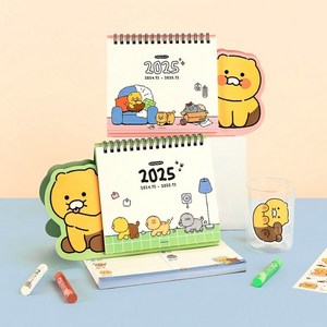 카카오프렌즈 캐릭터 춘식이 오디너리 2025 형태 탁상 캘린더 달력 2종, 그린