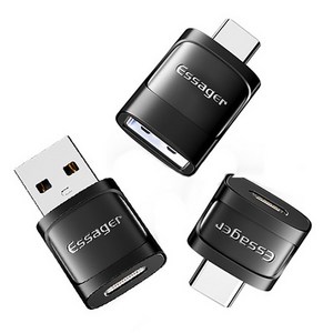 Essage USB3.0 5핀 A타입 to C타입 변환 젠더, 3개, 은색, 11.5cm