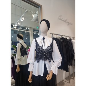 [반다리] 뜨개 레이스 조끼 뷔스티에