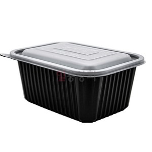 [ILYONG] 사각 찜용기 JH 20159 대 1600ml 50세트 PP 검정, 50개, 1세트