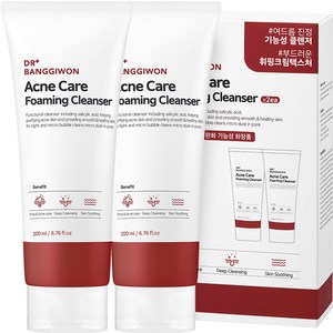 닥터방기원 아크네 케어 포밍 클렌저, 200ml, 2개