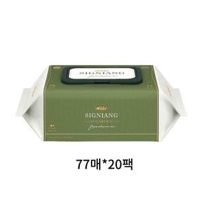 75g 고평량 시그니앙 오가든 20팩 캡형 77매 엠보 아기물티슈, 77개입, 20개