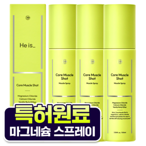 히이즈 코어 머슬샷 뿌리는 마그네슘 스프레이 관절 & 손가락, 3개, 100ml