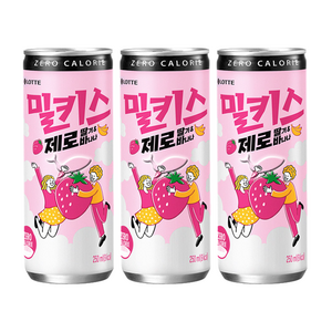 [제로탄산] 롯데칠성 밀키스 제로 딸기바나나 (250ml) 슬림캔, 250ml, 20개