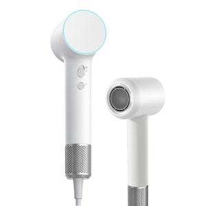 VoltMate 고속 헤어 드라이어 BLDC 모터 음이온 마카롱 +자기흡입송풍구, 화이트