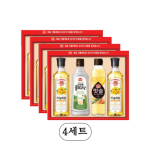 사조 해표 안심특선 행복나눔호 4개 명절 선물세트(1box), 4세트, 500ml