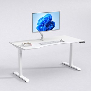 루나랩 모션 데스크 높이조절 스탠딩 높낮이조절 전동 책상 듀얼모터 LITE 1800, 화이트 커브, 화이트, 1800mm (기사설치)