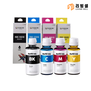 [리빙셀] 삼성 INK-K610 INK-C610 INK-M610 INK-Y610 호환잉크, 1개, 4색 1세트