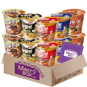 [메리박스] 저칼로리세트 누들핏 10개 A호{육개장사발면맛x2+김치사발면맛x2+튀김우동맛x2+얼큰우동맛x2+짜파구리x2}+메세지카드, 1세트