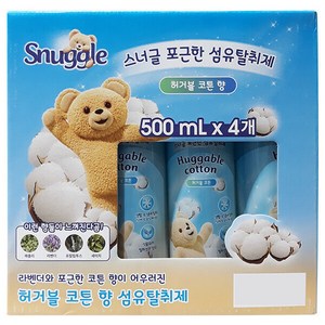 스너글 포근한 섬유 탈취제, 500ml, 4개