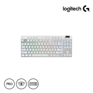 로지텍 PRO X TKL LIGHTSPEED 무선 게이밍 택타일 키보드, 화이트, PRO X TKL 화이트 택타일 갈축, 갈축