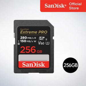 샌디스크코리아 공식인증정품 Extreme Pro 익스트림 프로 SDXC UHS-2 SD메모리카드 UHS-II V60 SDXEP 256GB, 1개