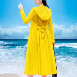풀리브스 여성 초경량 바람막이 후드 집업 롱 점퍼 아우터