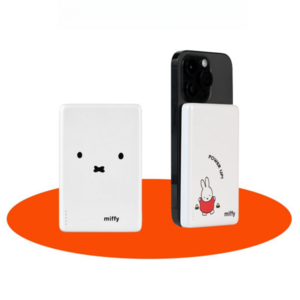 무브스피드 x Miffy 5000mAh 맥세이프 보조배터리 미피 콜라보 2세대, 미피 Power Up