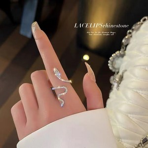 실버925 뱀 모양 반지 지르콘 반지 백금 도금 클래식 패션 오픈 링DJZ0568