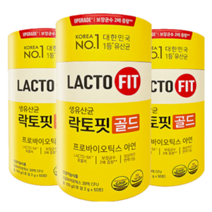 온가족 맞춤형 생유산균 락토핏 골드 프로바이오틱스 아연 20억 CFU 종근당건강 LACTO-5X 포뮬러, 100g, 3개