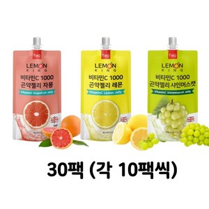 레몬킹 비타민C 1000 곤약젤리 혼합 (레몬 자몽 샤인머스캣), 30개, 130mg